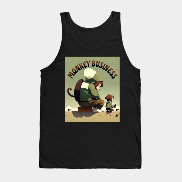 Monkey Business Tank Top by Tezatoons